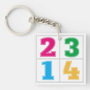 Numerical serie 1234 key ring
