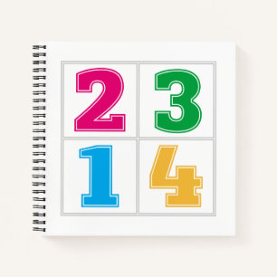 Numerical serie 1234 notebook