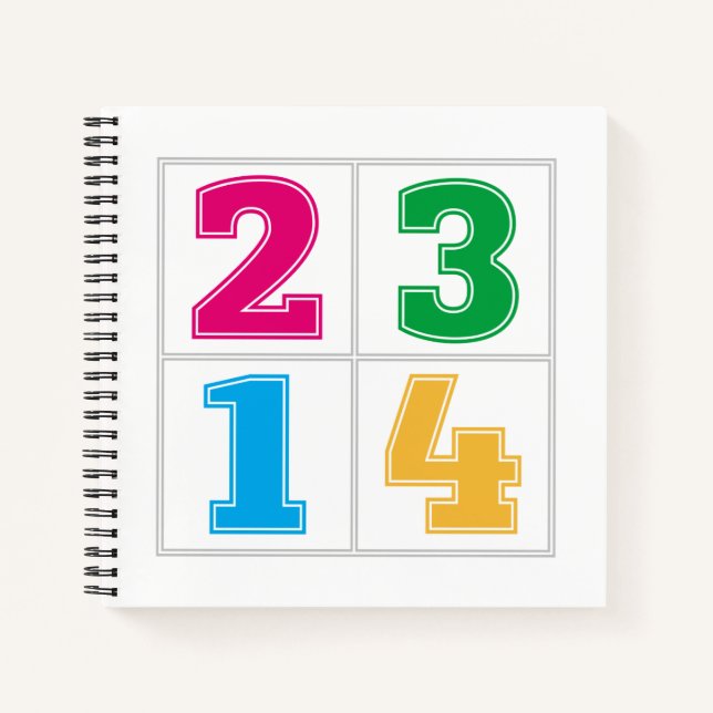Numerical serie 1234 notebook (Front)