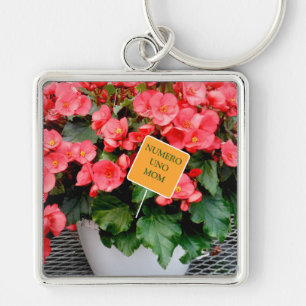 "NUMERO UNO MOM" /MOTHER'S DAY FLORAL KEY RING