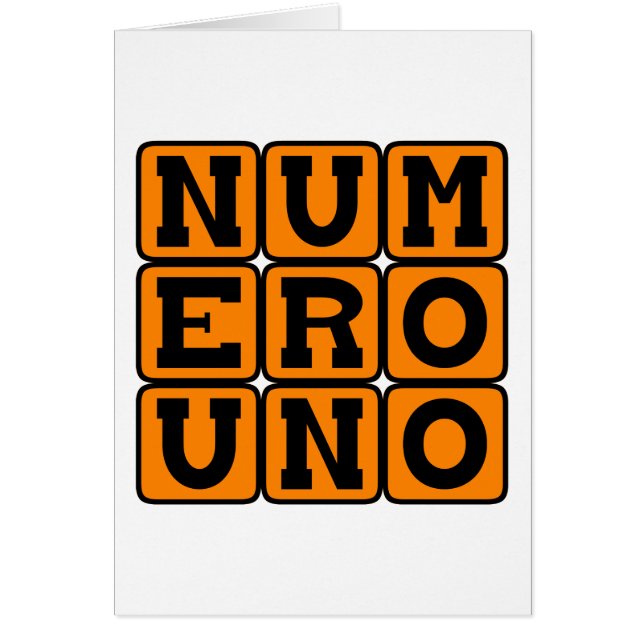 Numero Uno, Number One in Spanish (Front)