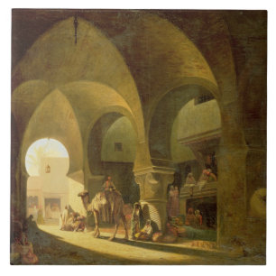 Numerous Figures in a North African Bazaar, 1839 ( Ceramic Tile