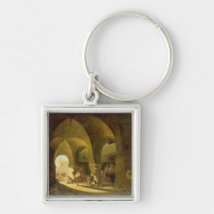 Numerous Figures in a North African Bazaar, 1839 ( Key Ring