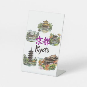 Numerous tourist attractions in Kyoto, Japan Pedestal Sign
