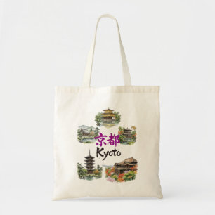 Numerous tourist attractions in Kyoto, Japan Tote Bag
