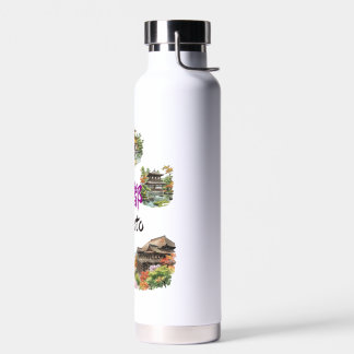 Numerous tourist attractions in Kyoto, Japan Water Bottle