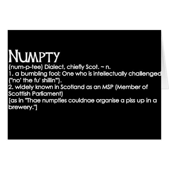 Numpty (Front Horizontal)