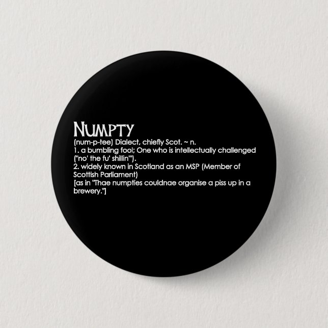 Numpty 6 Cm Round Badge (Front)