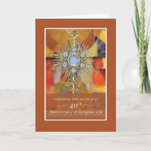 Nun 40th Anniversary of Religious Life Monstrance Card