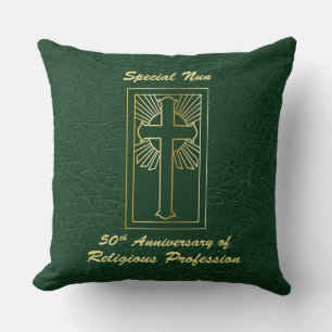 Nun 50th Anniversary of Religious Profession Green Cushion