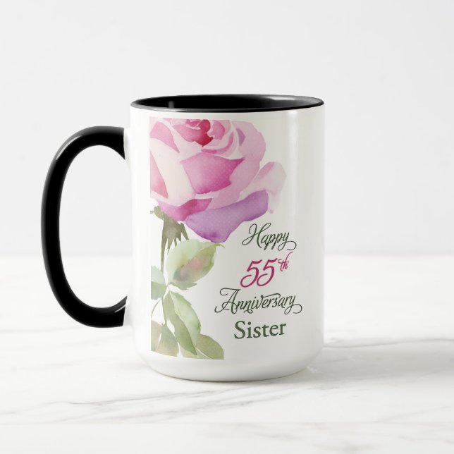 Nun 55th Anniversary Sister Catholic Jubilee Pink  Mug (Left)
