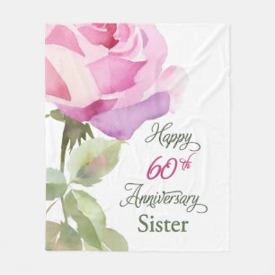 Nun 60th Anniversary Catholic Jubilee Pink Rose Fleece Blanket
