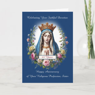 Nun 65th Anniversary of Religious Profession Mary Card
