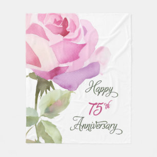 Nun 75th Anniversary Sister Jubilee Pink Rose Fleece Blanket