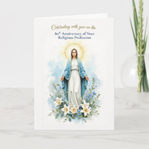 Nun 80th Religious Profession Marian Blessing Card