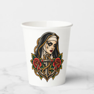 Nun and Anchor Paper Cups