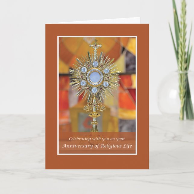 Nun Anniversary of Religious Life Monstrance Card (Front)