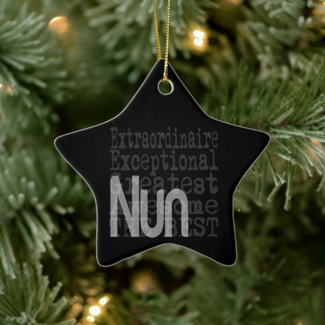 Nun Extraordinaire Ceramic Ornament (Tree)