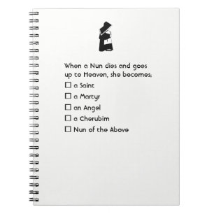 Nun Fun - clean humor, Nun Heaven Joke Notebook
