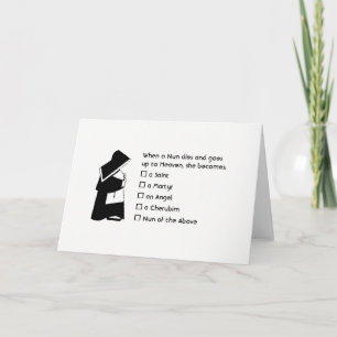 Nun Fun - clean humour, Nun Heaven Joke Card