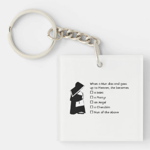 Nun Fun - clean humour, Nun Heaven Joke Key Ring