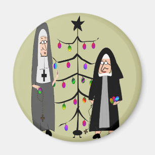 Nun Gifts "Decorating The Christmas Tree" Magnet