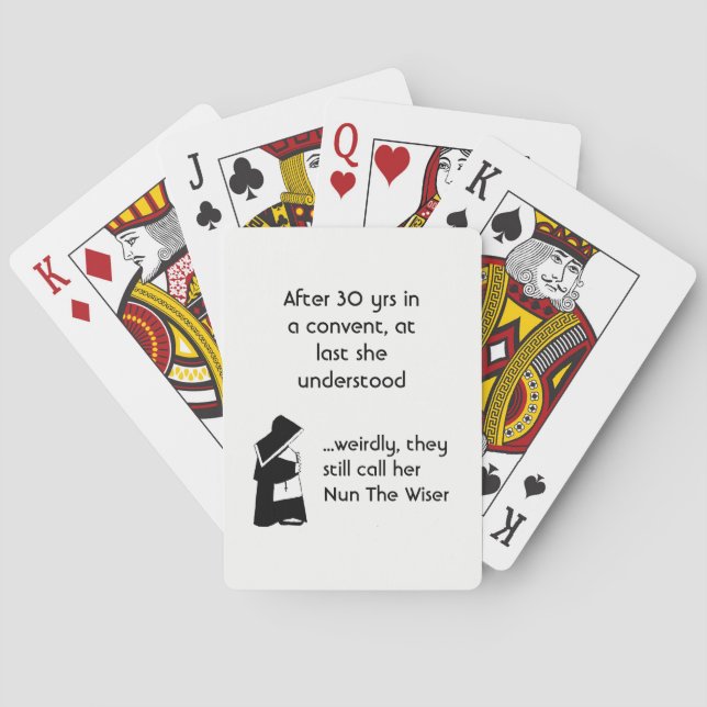 Nun joke - clean humour, Catholic Fun Playing Cards (Back)