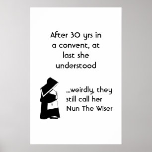 Nun joke - clean humour, Catholic Fun Poster
