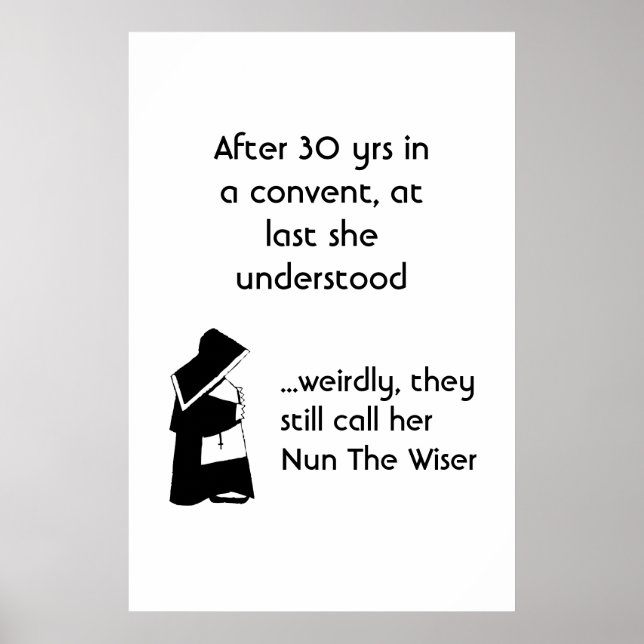 Nun joke - clean humour, Catholic Fun Poster (Front)