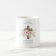NUN - Ordination or Anniversary - Floral Cross