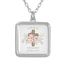 NUN - Ordination or Anniversary - Floral Cross