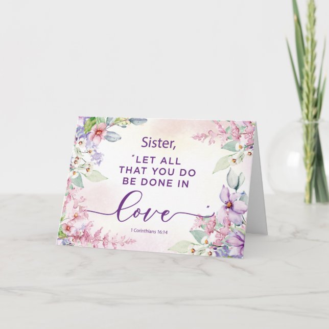 Nun Religious Valentines Day Love Scripture Card (Front)