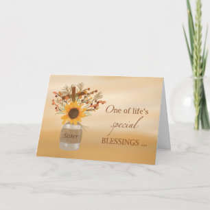 Nun Sister Blessings at Thanksgiving Sunflower Card