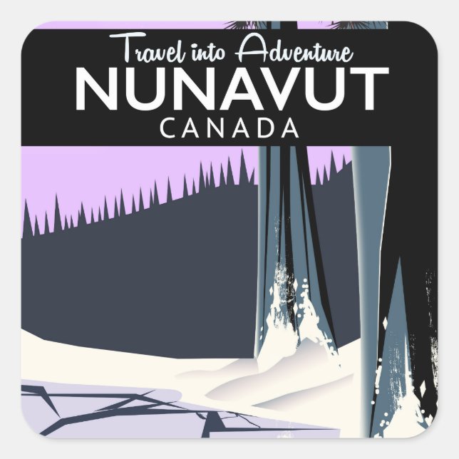 Nunavut Canada Travel poster Square Sticker (Front)
