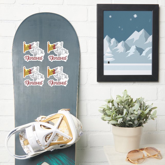 Nunavut Landmass and Territorial Flag (Snowboard)