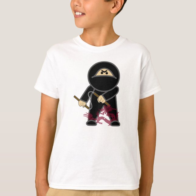 Nunchaku Ninja, Hidden Dragon Kid's T-shirt (Front)