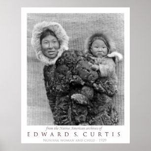 Nunivak Woman Carrying Child Poster