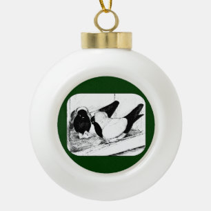 Nuns 1980 ceramic ball christmas ornament