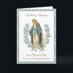 Nuns Birthday Blessings Celebration Virgin Mary Ca Card<br><div class="desc">This is a beautiful traditional Catholic customised image of Blessed Virgin Mary,  Our Lady of Grace overlaid on a wreath.  All text and fonts may be modified.</div>
