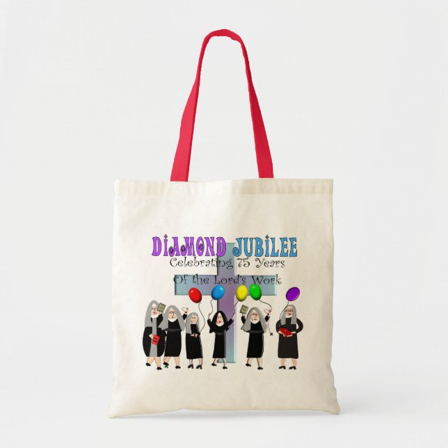 Nuns Diamond 75th Jubilee Gifts Tote Bag (Front)