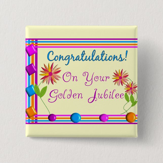 Nuns Golden Jubilee Gifts 15 Cm Square Badge (Front)