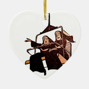 nuns having fun .jpg ceramic ornament