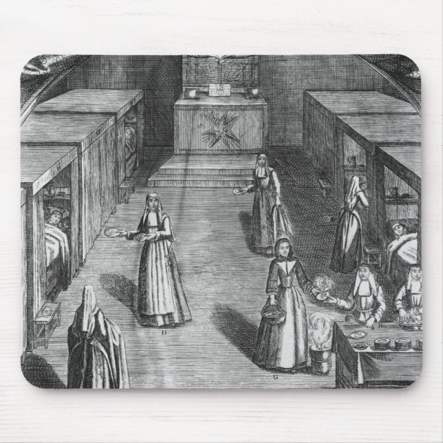 Nuns serving food to the patients at the mouse pad (Front)