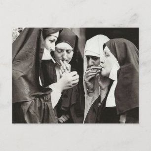 Nuns Smoking Postcard