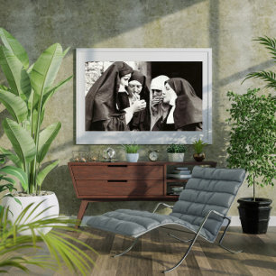 Nuns Smoking Vintage Photograph Poster