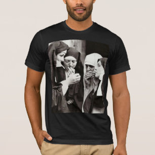 Nuns Smoking Vintage Photograph T-Shirt