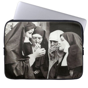Nuns Smoking Vintage Photography Laptop Sleeve