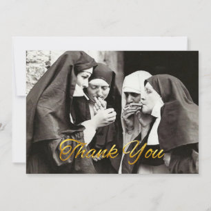 Nuns Smoking Vintage Photography  Thank You Card