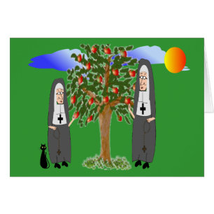 Nuns Stealing Apples Cards & Gifts