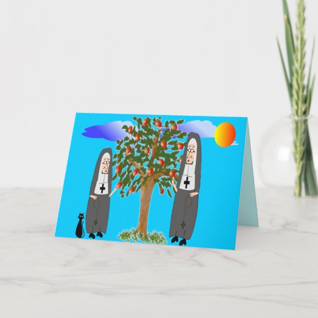 Nuns Stealing Apples Cards & Gifts (Front)